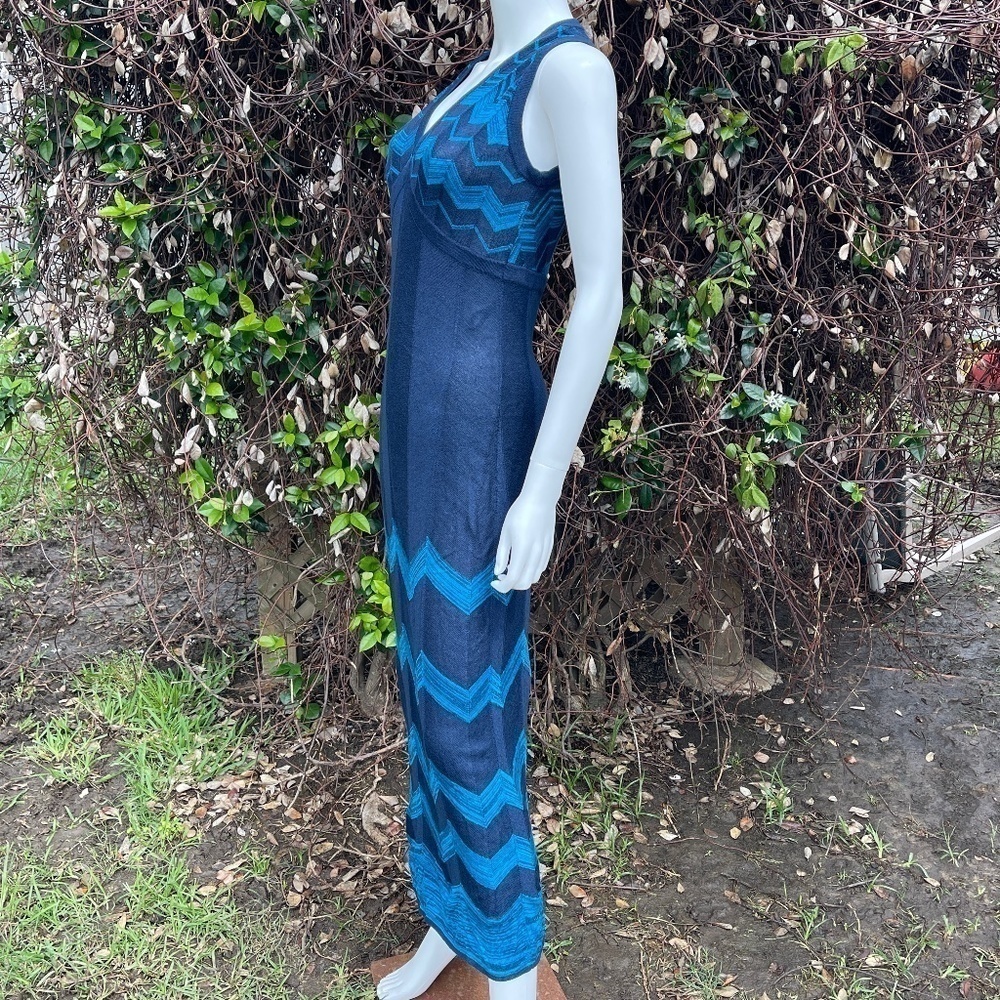 Missoni For Target Chevron Navy Blue V Neck Maxi Dress - Picture 7 of 10